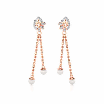 Glee Silver Dangler Earrings - Rose Gold - Image 1