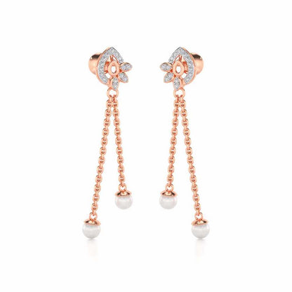 Glee Silver Dangler Earrings - Rose Gold - Image 2