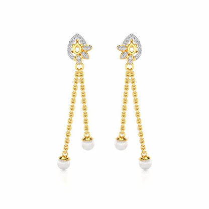 Glee Silver Dangler Earrings - Yellow Gold - Image 1