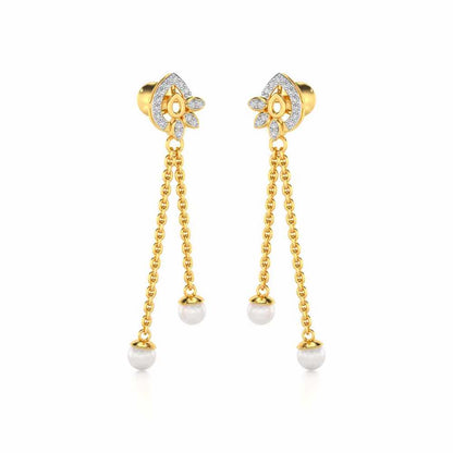 Glee Silver Dangler Earrings - Yellow Gold - Image 2