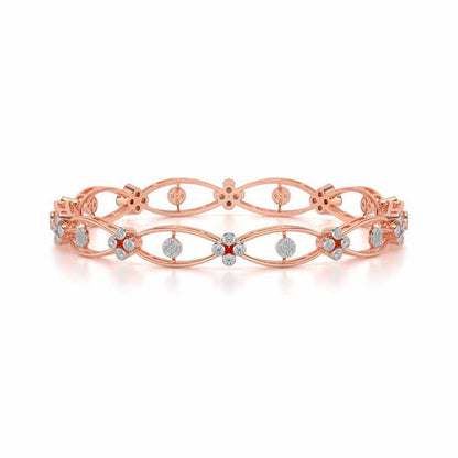 Glimmer Wave Silver Bangles - Rose Gold - Image 4