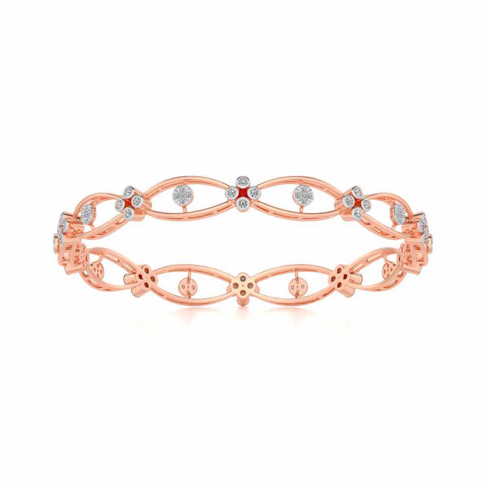 Glimmer Wave Silver Bangles - Rose Gold - Image 5