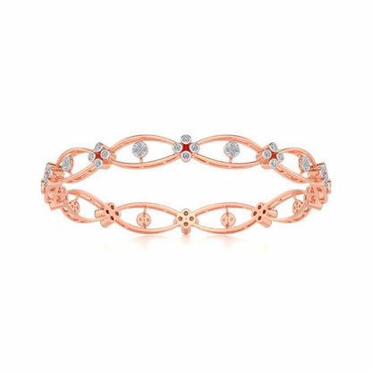 Glimmer Wave Silver Bangles - Rose Gold - Image 5