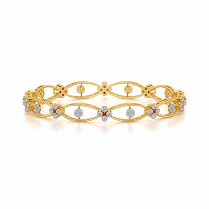 Glimmer Wave Silver Bangles - Yellow Gold - Image 4