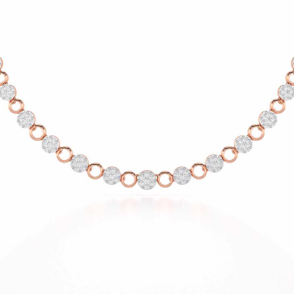 Glimmering Grace Silver Necklace - Rose Gold - Image 1
