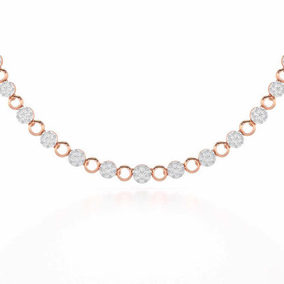 Glimmering Grace Silver Necklace - Rose Gold - Image 1