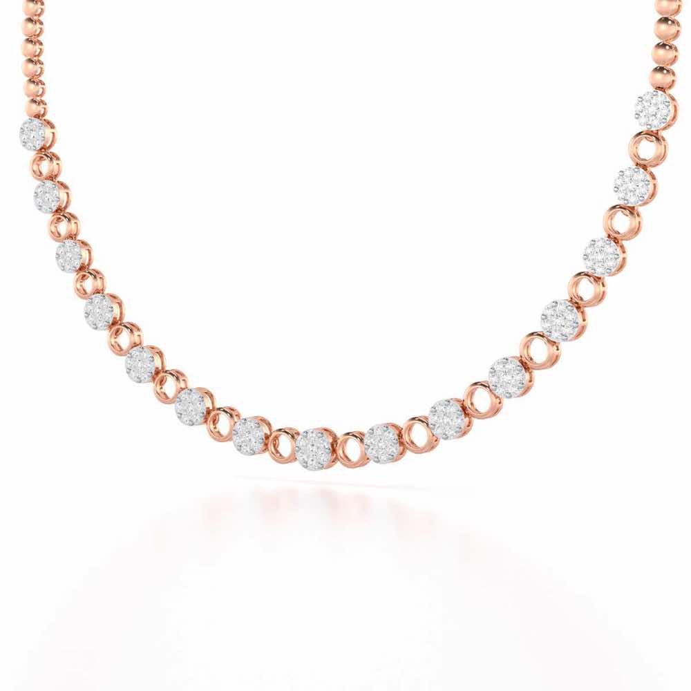 Glimmering Grace Silver Necklace - Rose Gold - Image 2