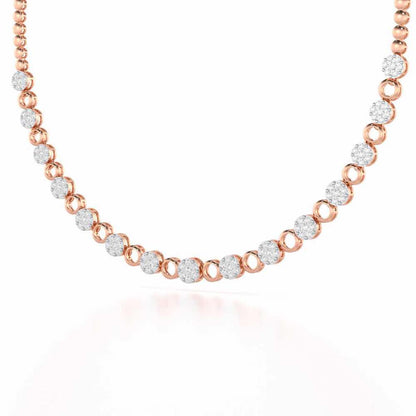 Glimmering Grace Silver Necklace - Rose Gold - Image 2