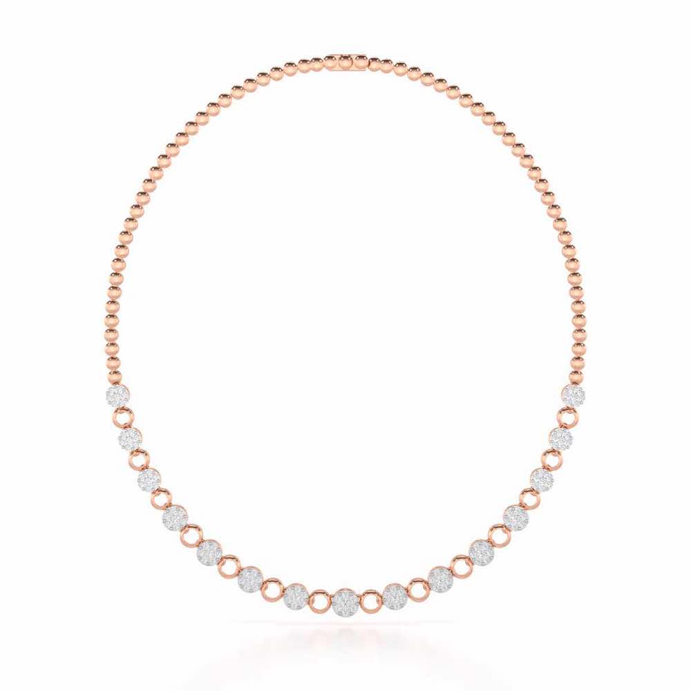 Glimmering Grace Silver Necklace - Rose Gold - Image 3