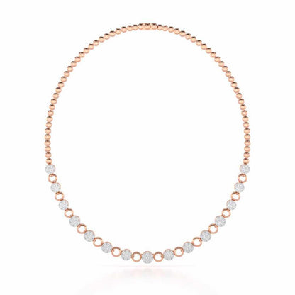 Glimmering Grace Silver Necklace - Rose Gold - Image 3