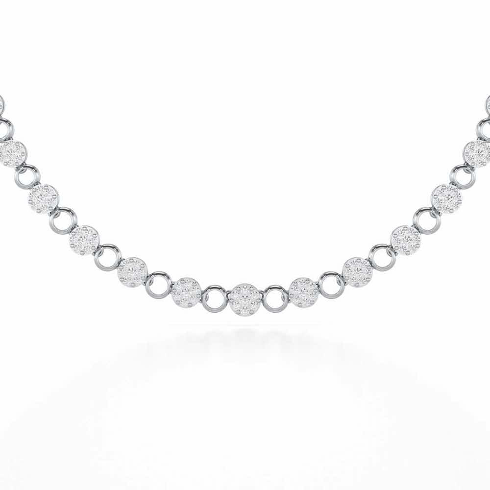 Glimmering Grace Silver Necklace - White Gold - Image 1