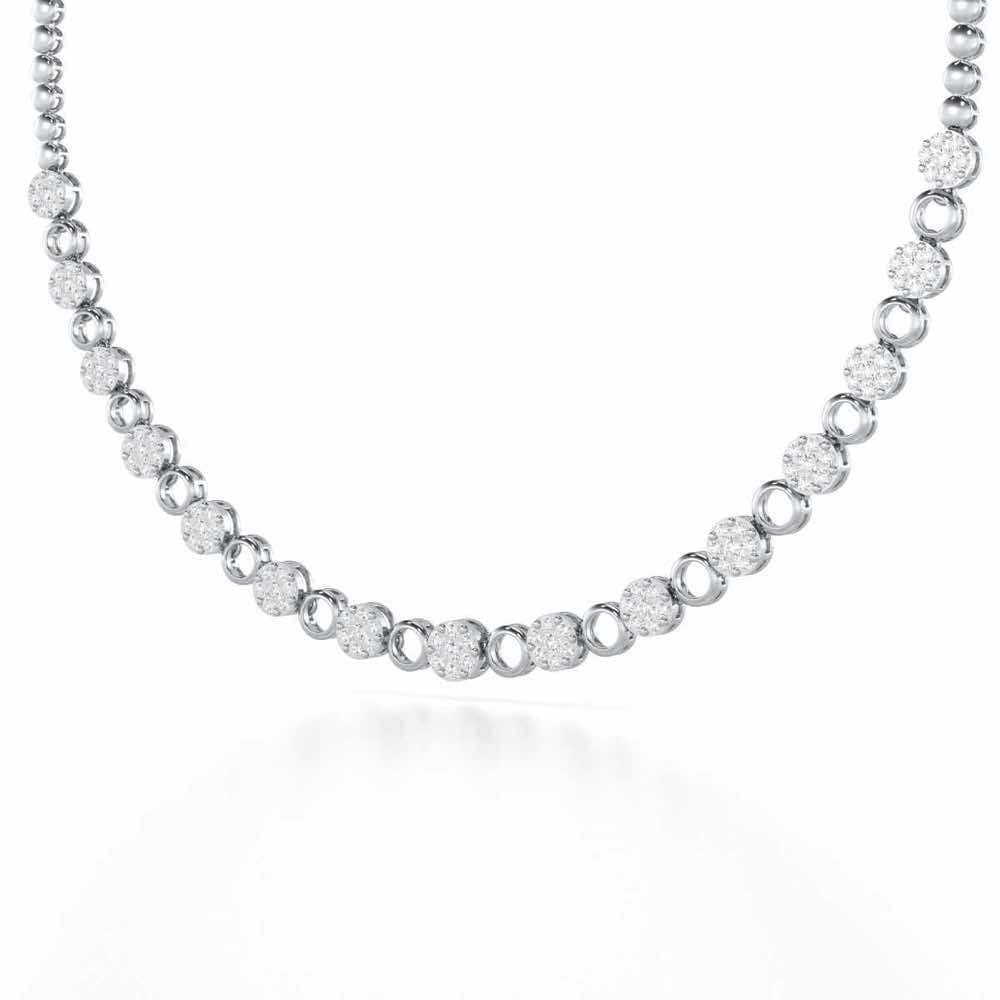 Glimmering Grace Silver Necklace - White Gold - Image 2