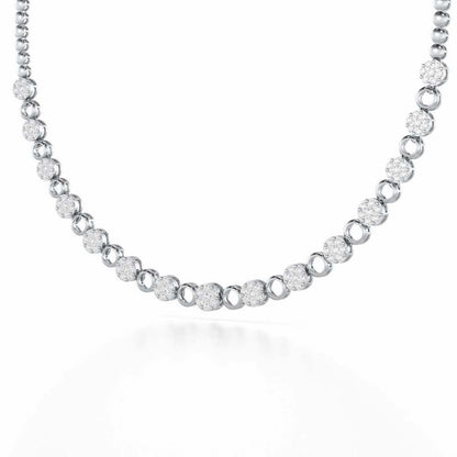Glimmering Grace Silver Necklace - White Gold - Image 2