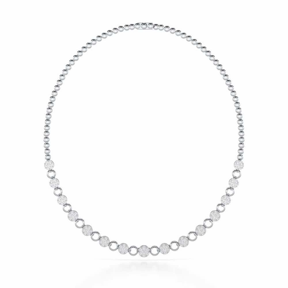 Glimmering Grace Silver Necklace - White Gold - Image 3