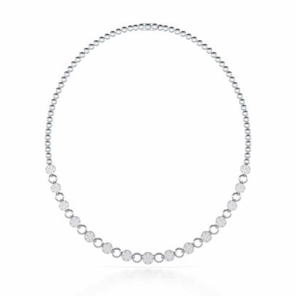 Glimmering Grace Silver Necklace - White Gold - Image 3