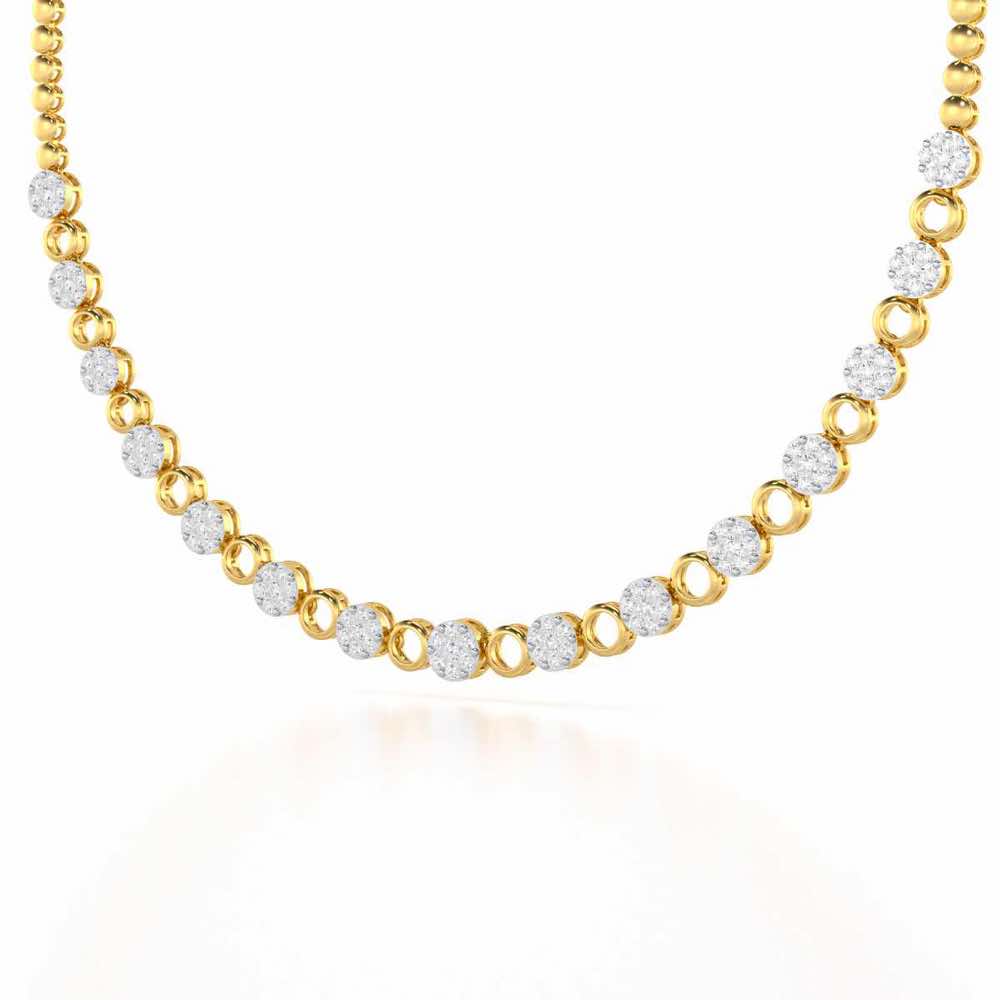Glimmering Grace Silver Necklace - Yellow Gold - Image 2