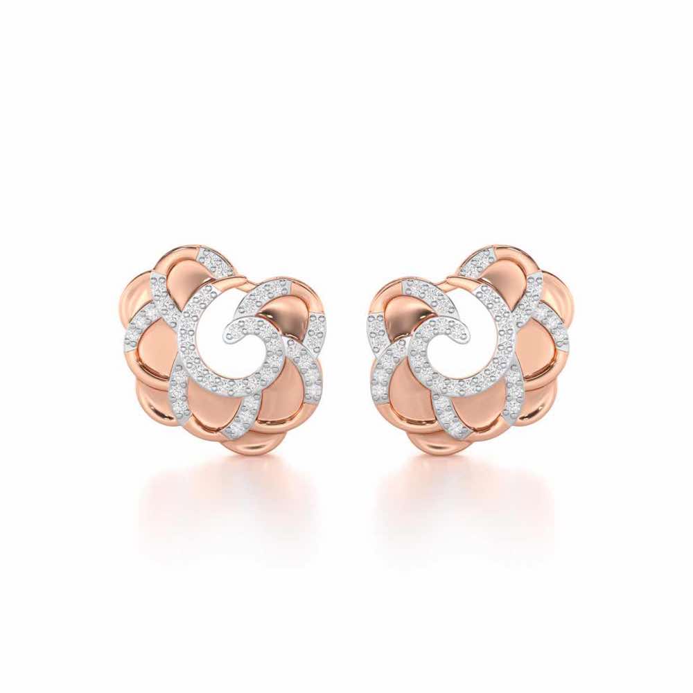 Glimmering Radiance Silver Earrings - Rose Gold - Image 1