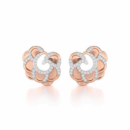 Glimmering Radiance Silver Earrings - Rose Gold - Image 1