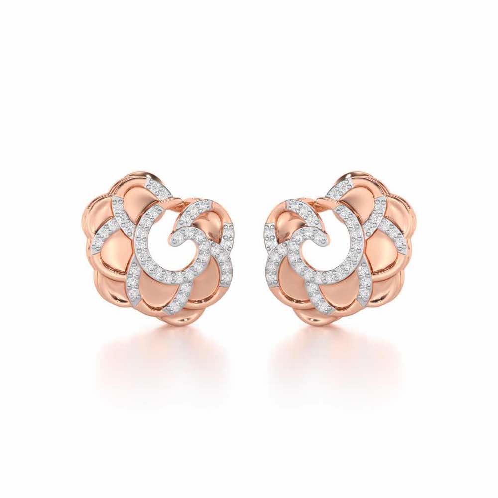 Glimmering Radiance Silver Earrings - Rose Gold - Image 2