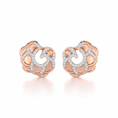 Glimmering Radiance Silver Earrings - Rose Gold - Image 2