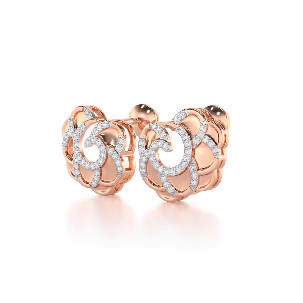 Glimmering Radiance Silver Earrings - Rose Gold - Image 3