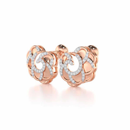 Glimmering Radiance Silver Earrings - Rose Gold - Image 3