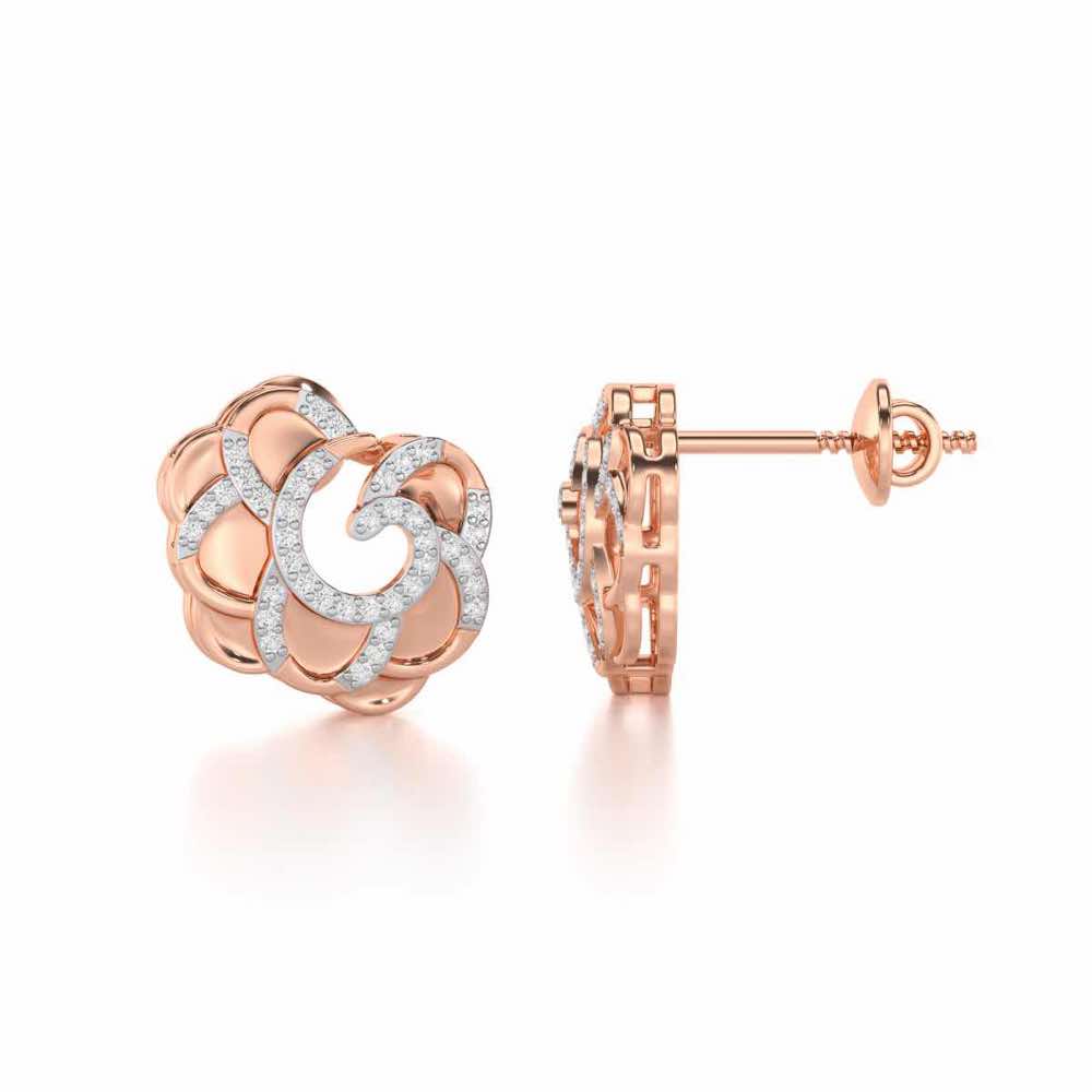Glimmering Radiance Silver Earrings - Rose Gold - Image 4