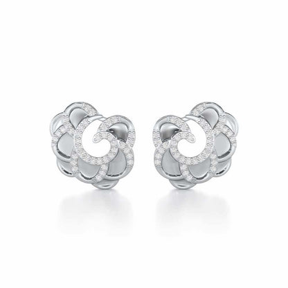 Glimmering Radiance Silver Earrings - White Gold - Image 1