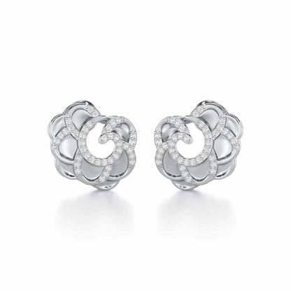 Glimmering Radiance Silver Earrings - White Gold - Image 2