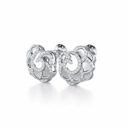 Glimmering Radiance Silver Earrings - White Gold - Image 3