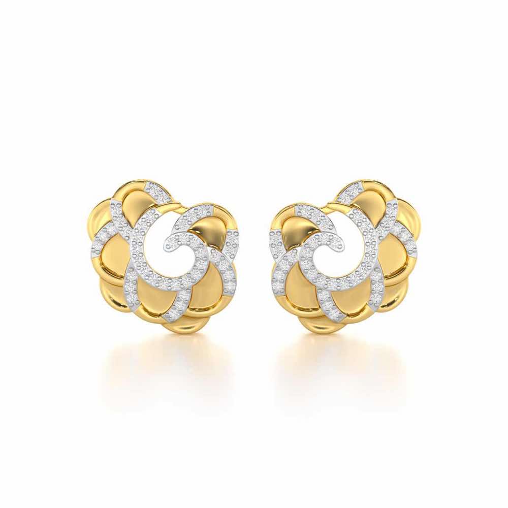 Glimmering Radiance Silver Earrings - Yellow Gold - Image 1