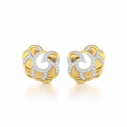 Glimmering Radiance Silver Earrings - Yellow Gold - Image 1