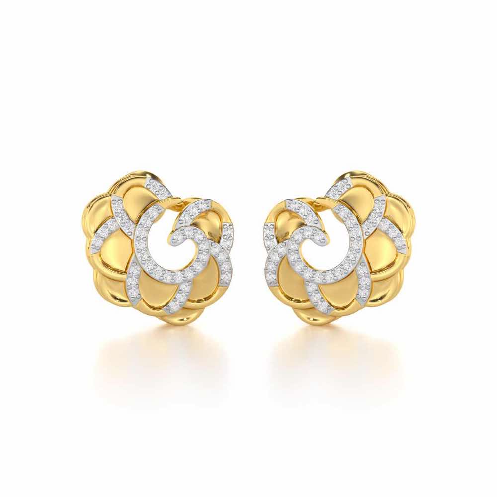 Glimmering Radiance Silver Earrings - Yellow Gold - Image 2