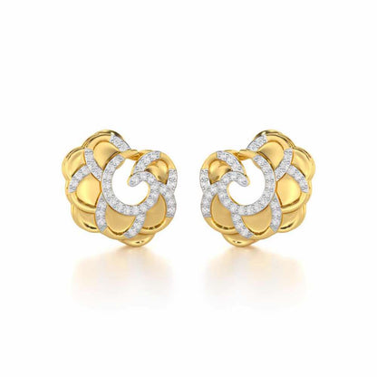 Glimmering Radiance Silver Earrings - Yellow Gold - Image 2