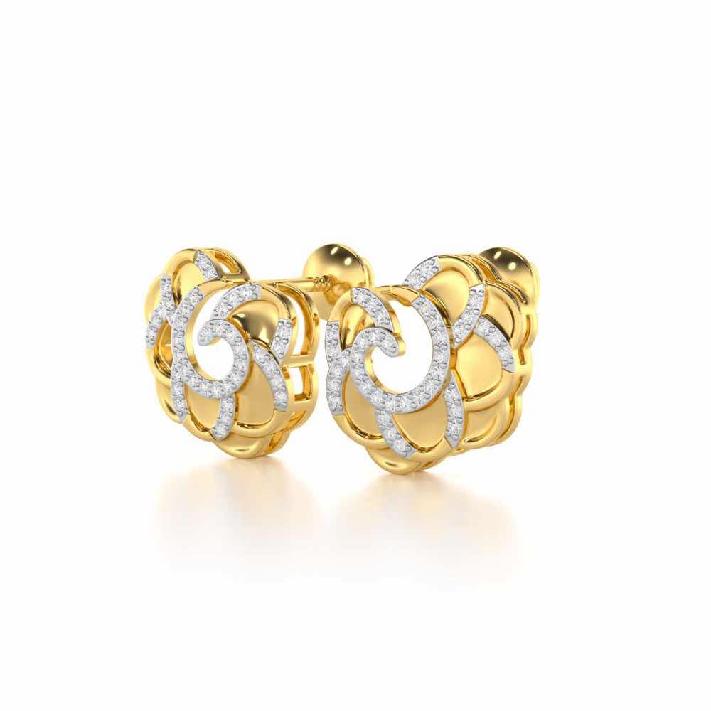 Glimmering Radiance Silver Earrings - Yellow Gold - Image 3