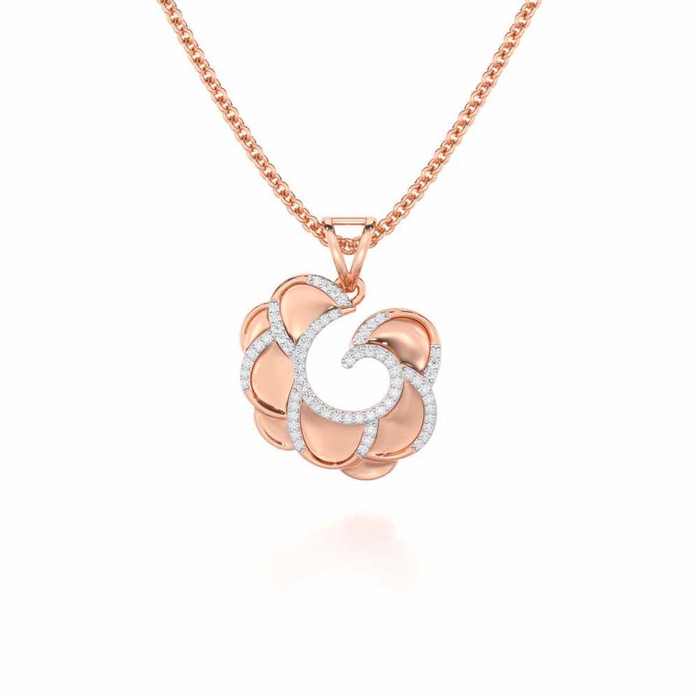 Glimmering Radiance Silver Pendant - Rose Gold - Image 1