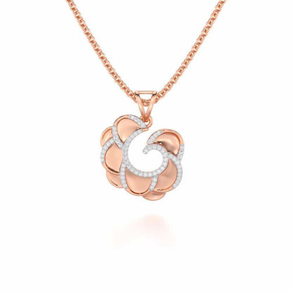 Glimmering Radiance Silver Pendant - Rose Gold - Image 1