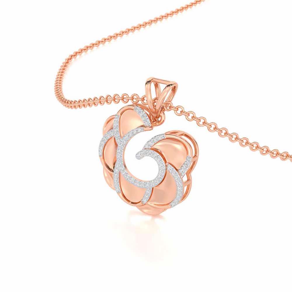 Glimmering Radiance Silver Pendant - Rose Gold - Image 2