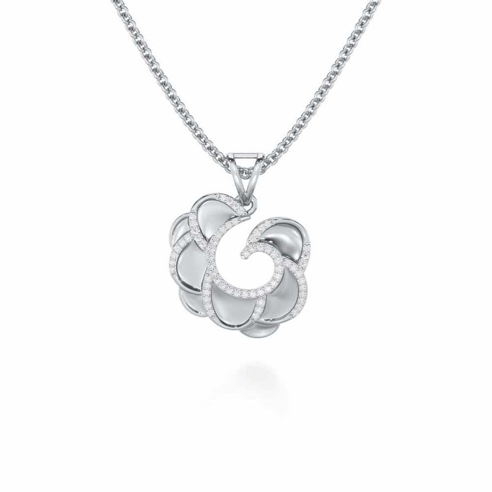 Glimmering Radiance Silver Pendant - White Gold - Image 1