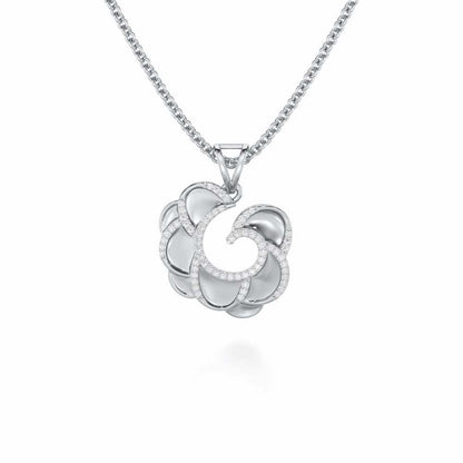Glimmering Radiance Silver Pendant - White Gold - Image 1