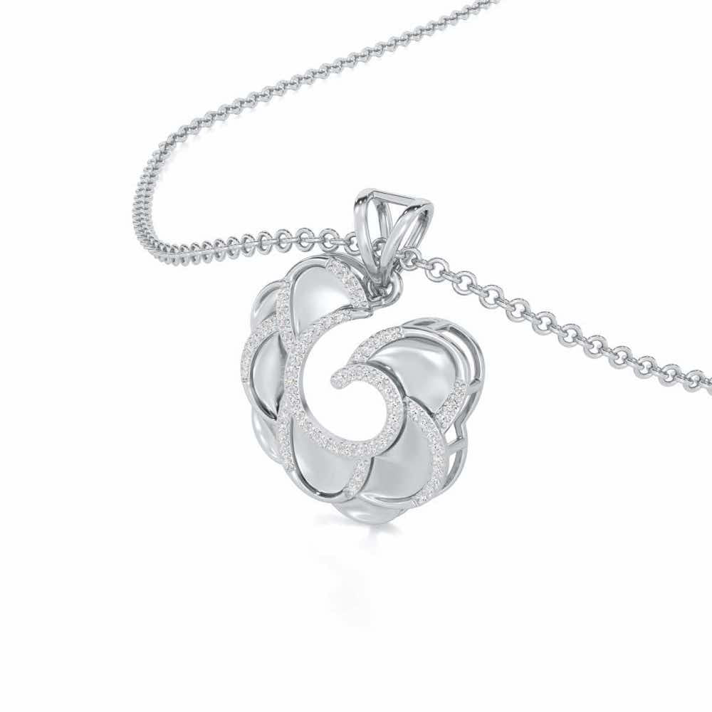 Glimmering Radiance Silver Pendant - White Gold - Image 2