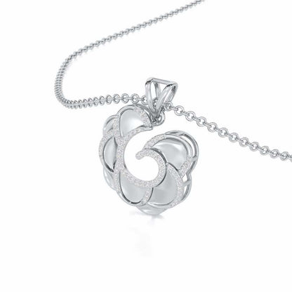 Glimmering Radiance Silver Pendant - White Gold - Image 2