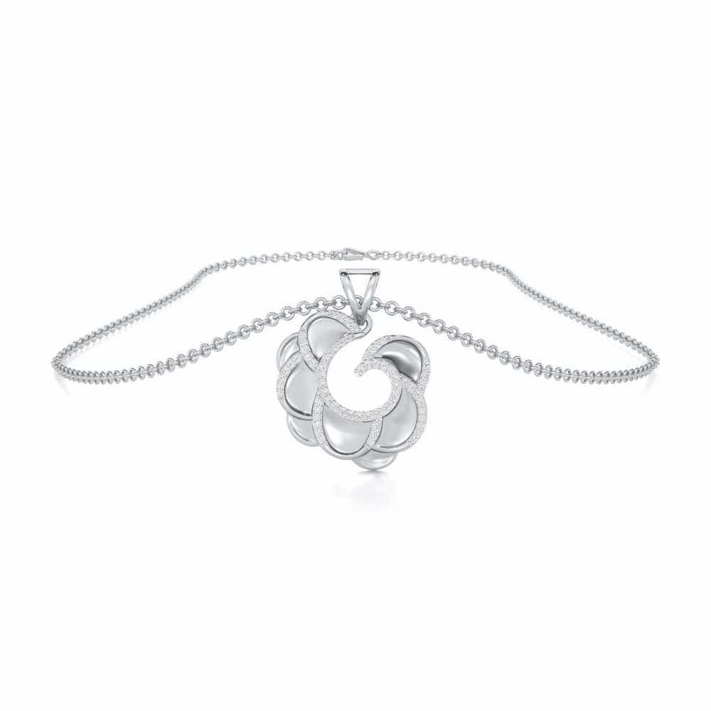 Glimmering Radiance Silver Pendant - White Gold - Image 3