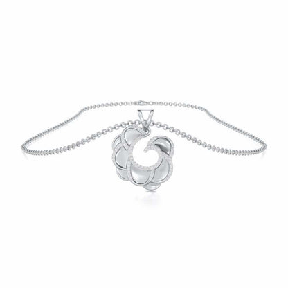 Glimmering Radiance Silver Pendant - White Gold - Image 3