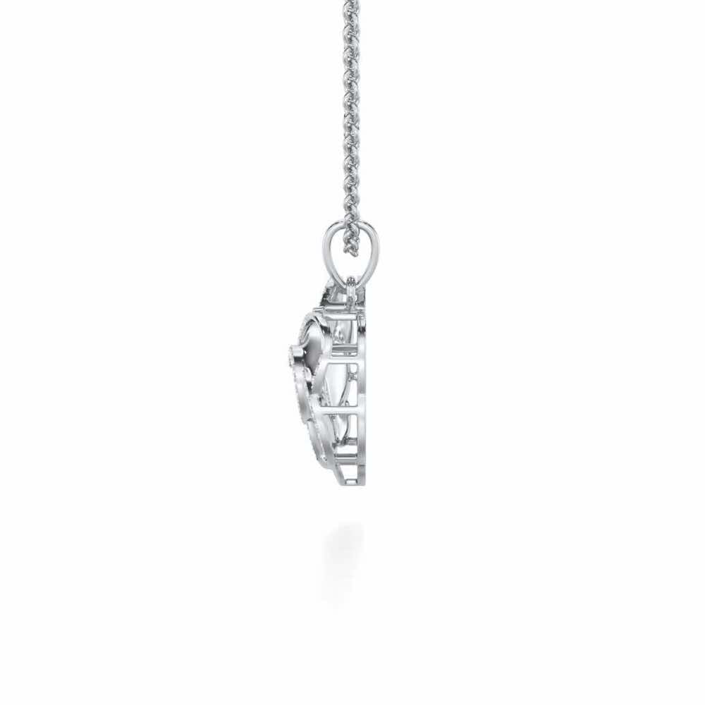 Glimmering Radiance Silver Pendant - White Gold - Image 4