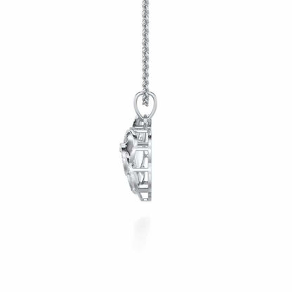 Glimmering Radiance Silver Pendant - White Gold - Image 4