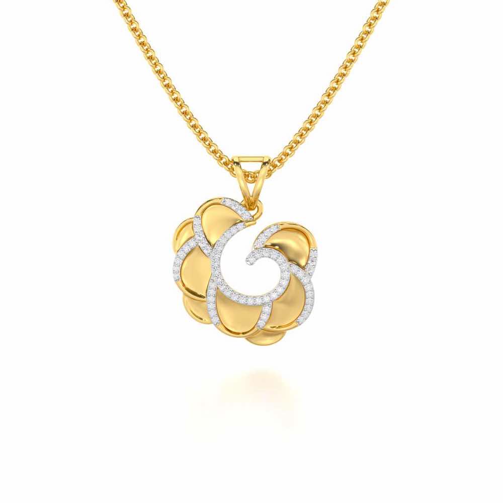 Glimmering Radiance Silver Pendant - Yellow Gold - Image 1