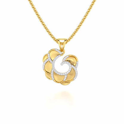 Glimmering Radiance Silver Pendant - Yellow Gold - Image 1