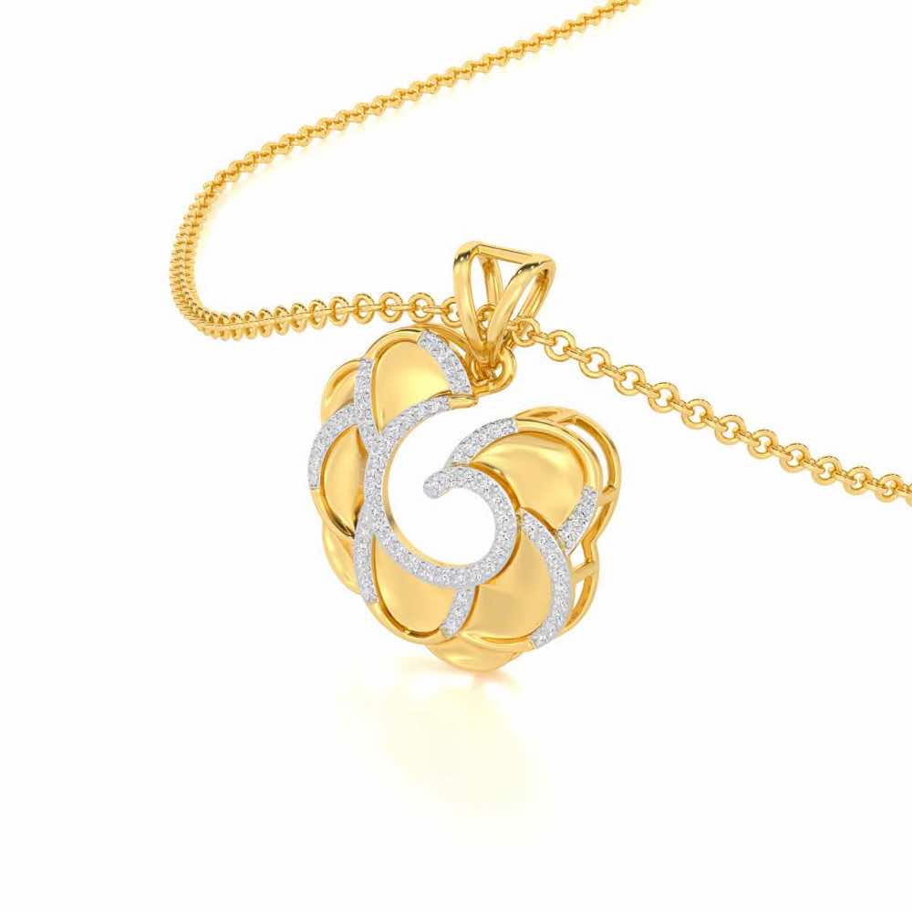 Glimmering Radiance Silver Pendant - Yellow Gold - Image 2