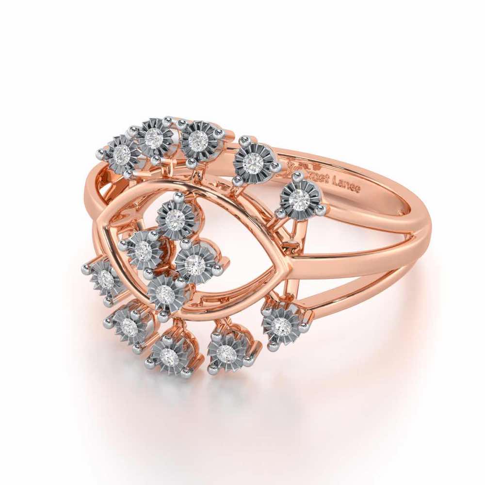 Glinting one Silver Ring - Rose Gold - Image 2